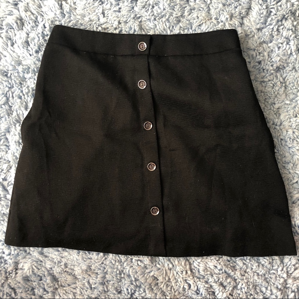 Nordstrom Button detail black skirt